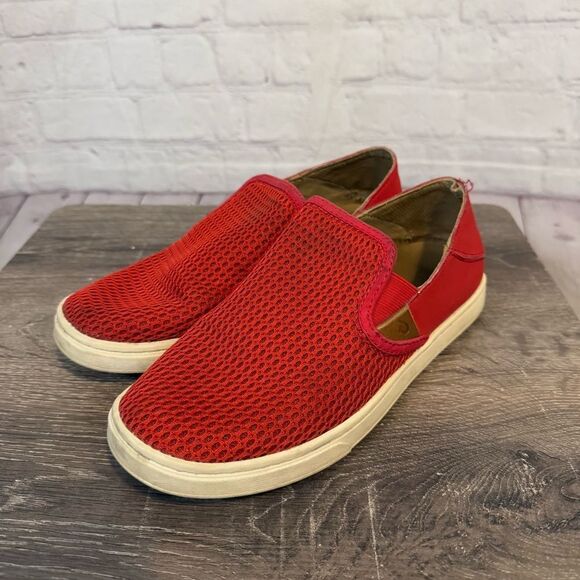 Olukai Pehuea Slip On Sneakers Red size 7 - Picture 1 of 8